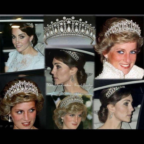 Princess Diana Teardrop Pearl & Crystal Tiara main image 14